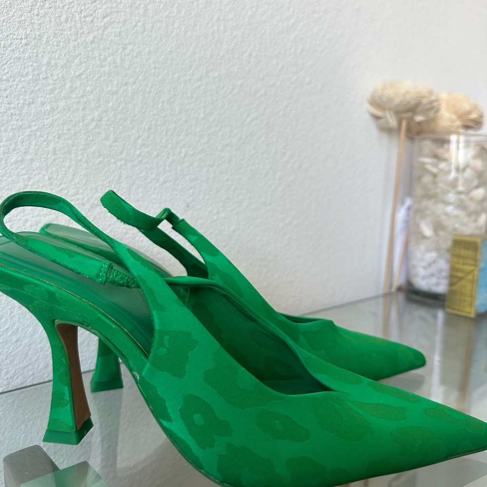 Zara Green Slingback Heels